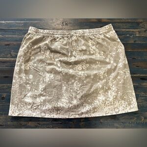 Beige White Floral Plus Size Skort shorts Skirt XXL Vacation Summer Hawaiian